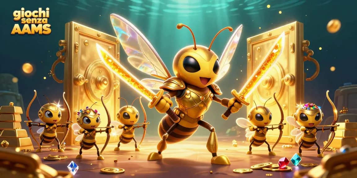 I giochi senza AAMS brillano in un'illustrazione 3D di gioielli e tesori, creando opportunità per i giocatori.