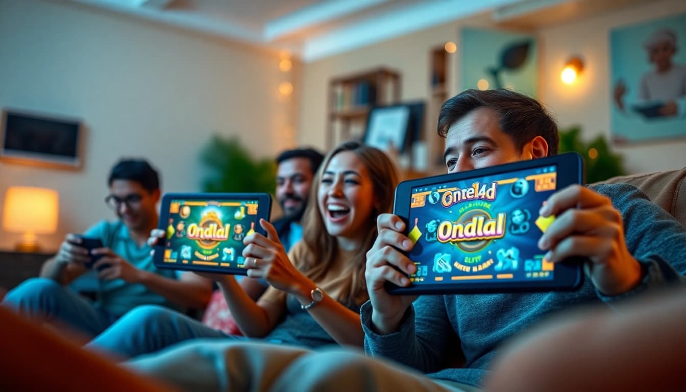 Permainan slot ondel4d slot yang menarik dengan pemain bahagia di rumah