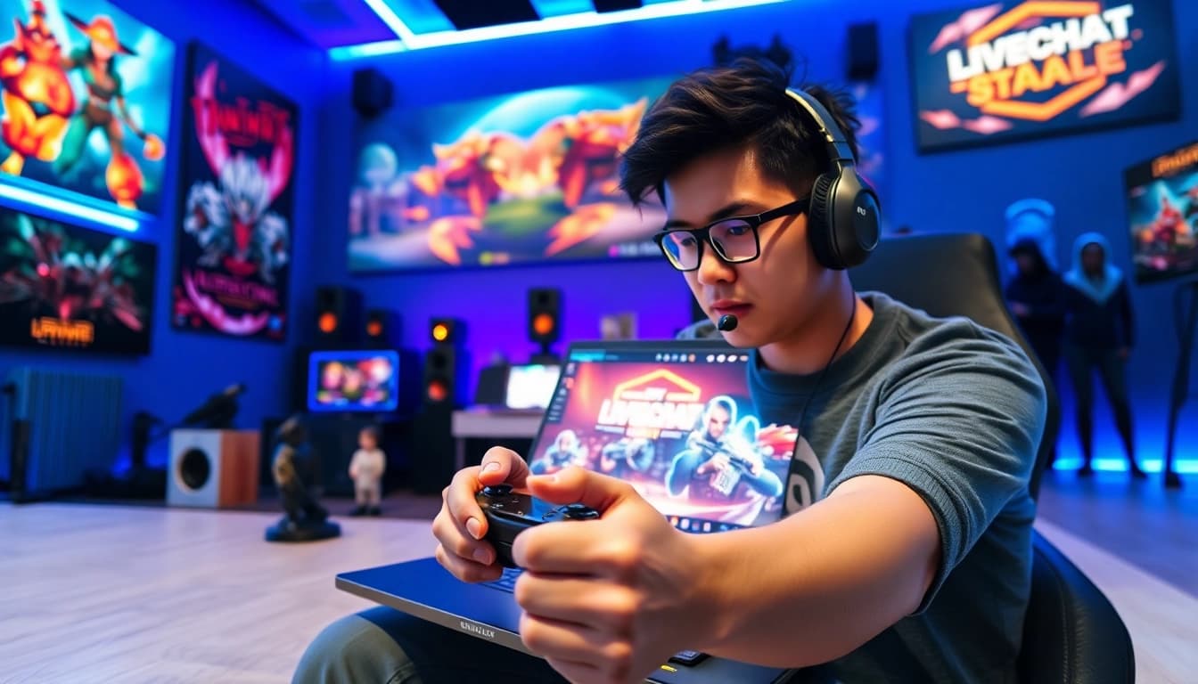 Bergabung dalam permainan livechat lapak303 game dengan gamer yang berfokus di ruang modern.