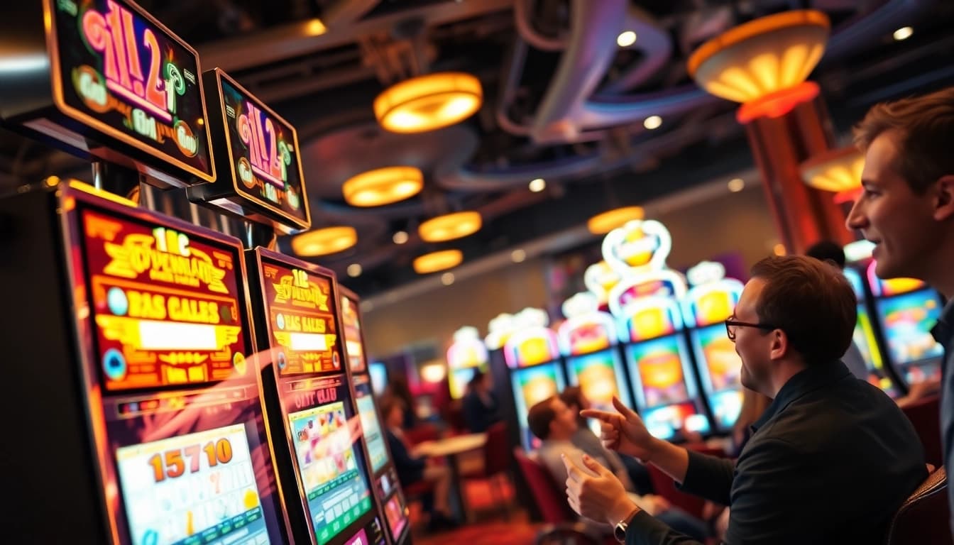 Menyaksikan pengalaman kasinojitu dengan pemain bersemangat dan mesin slot berwarna-warni.