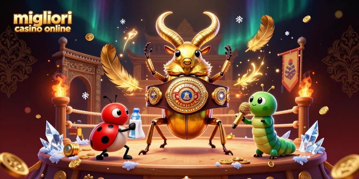 Giocatori in azione nei migliori casino online con slot e dadi, circondati da vincite e premi.