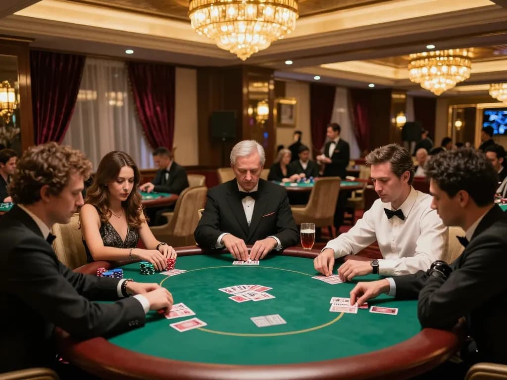 Players strategizing in VIP poker room, showcasing the excitement of vipwin gambling.