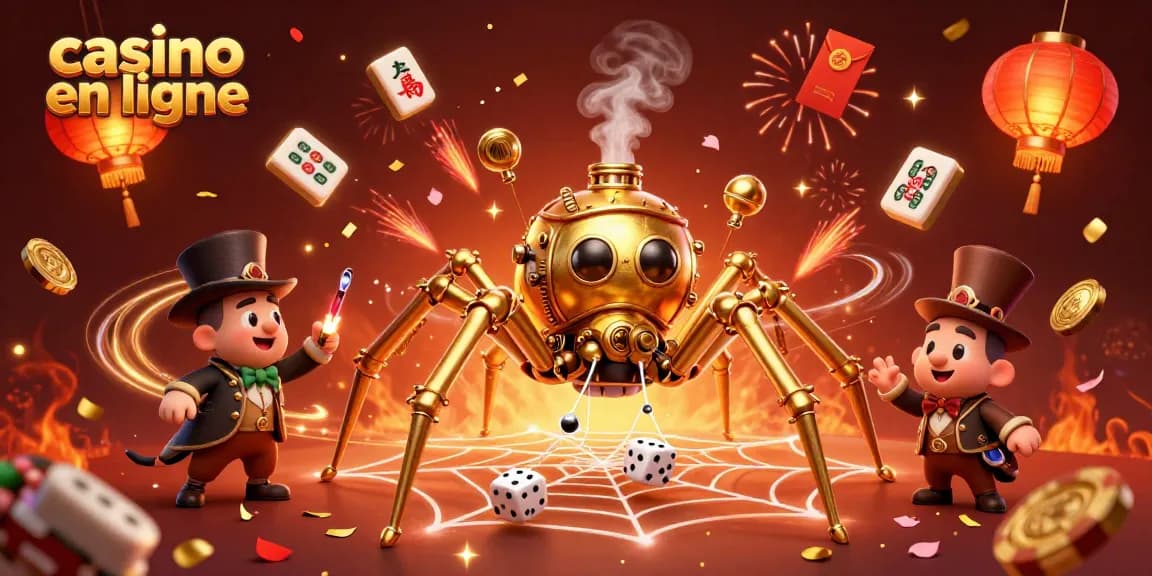 Les joueurs expérimentent le casino en ligne dans une illustration dynamique remplie d'éléments de jeu.