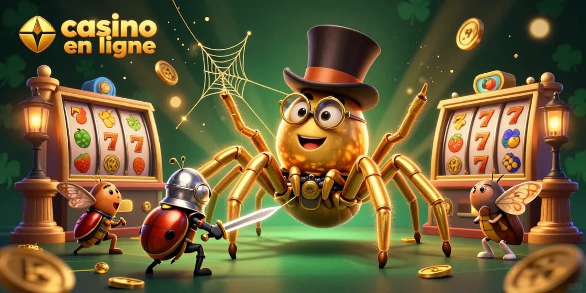 Plongez dans l'univers du casino en ligne avec cette illustration captivante de jeu, mêlant action et richesse.