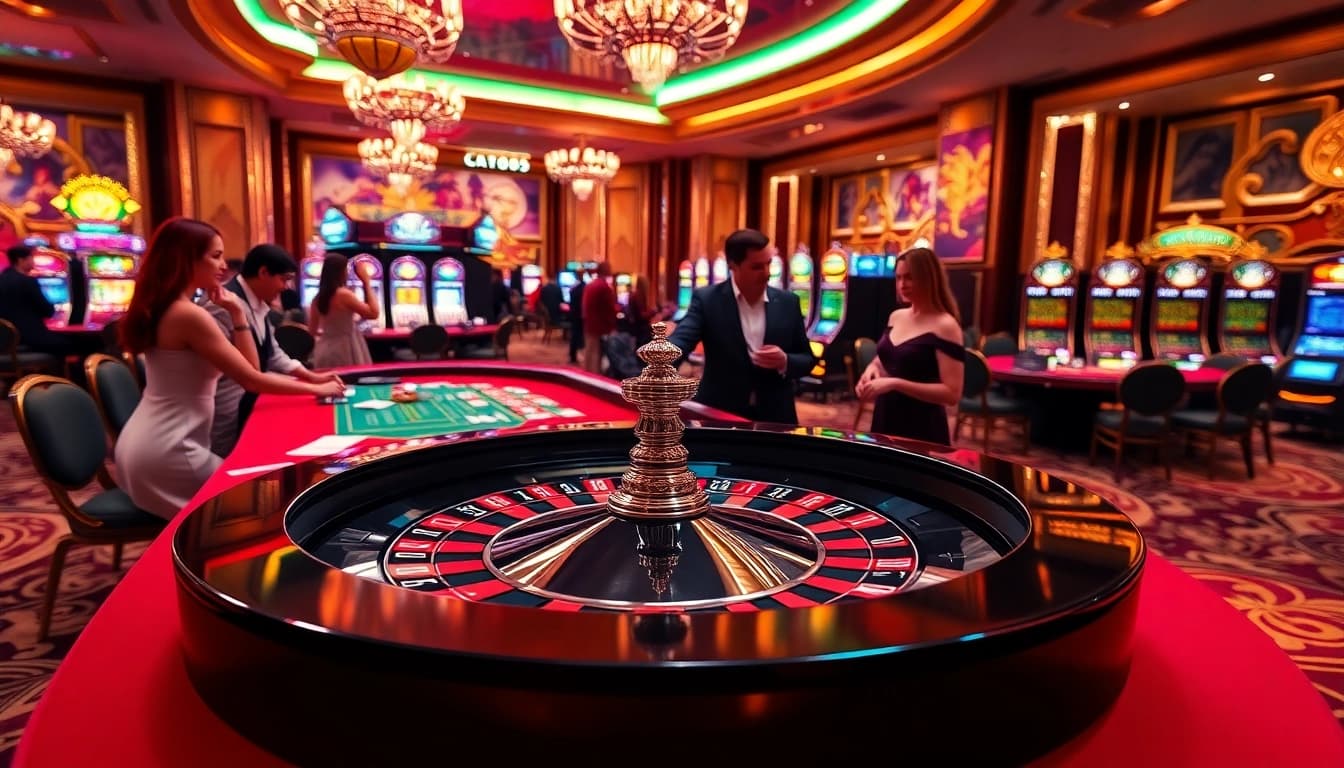 An exciting roulette game unfolding featuring players at nk88.luxury casino, showcasing luxury betting action.