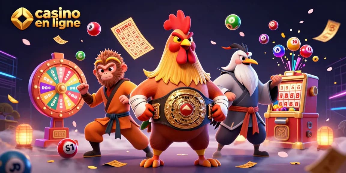 Gagnez gros avec le casino en ligne, une scène dynamique remplie de couleurs et de jeux excitants.