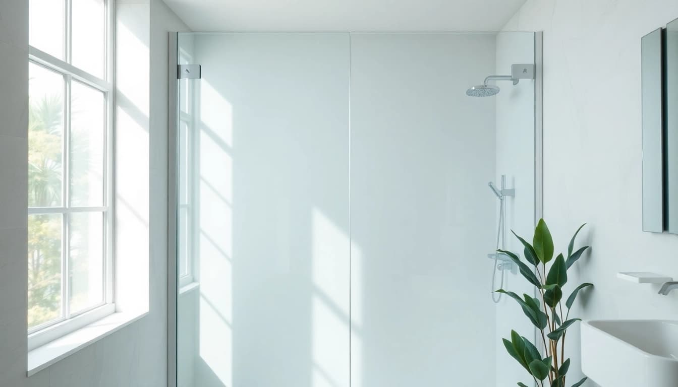 Admire the elegant paroi de douche in a contemporary bathroom, featuring a sleek design.