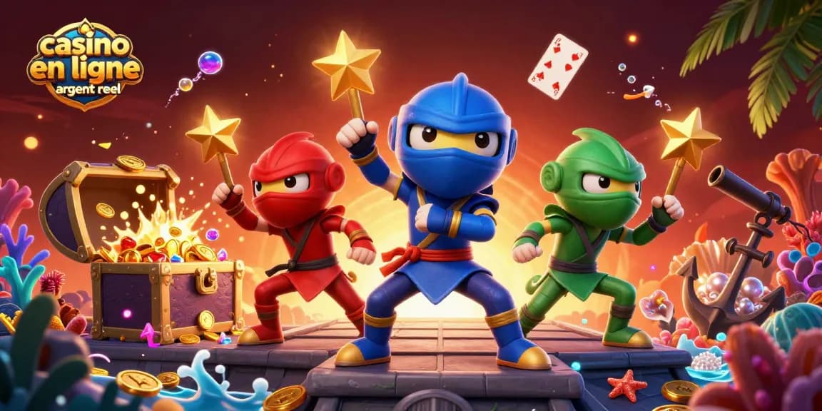 Gagnez au casino en ligne argent réel tout en jouant avec des chameleons ninjas dans un décor vibrant
