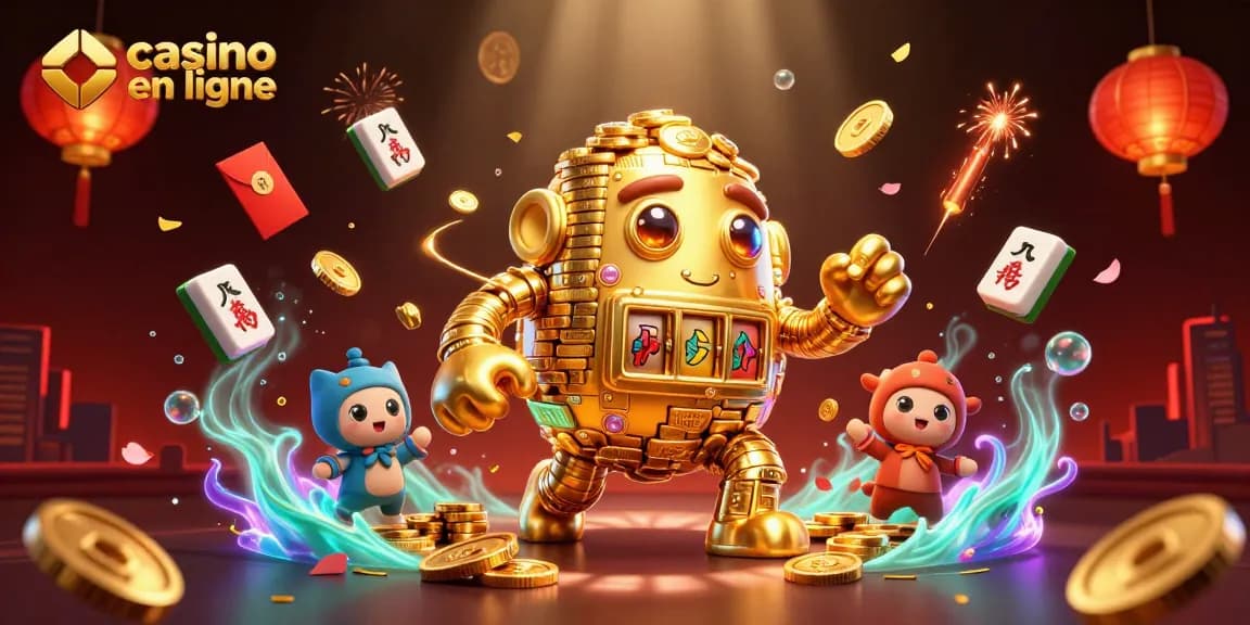 Jouez à des jeux captivants de casino en ligne avec un golem d'or et des éléments de bonheur.