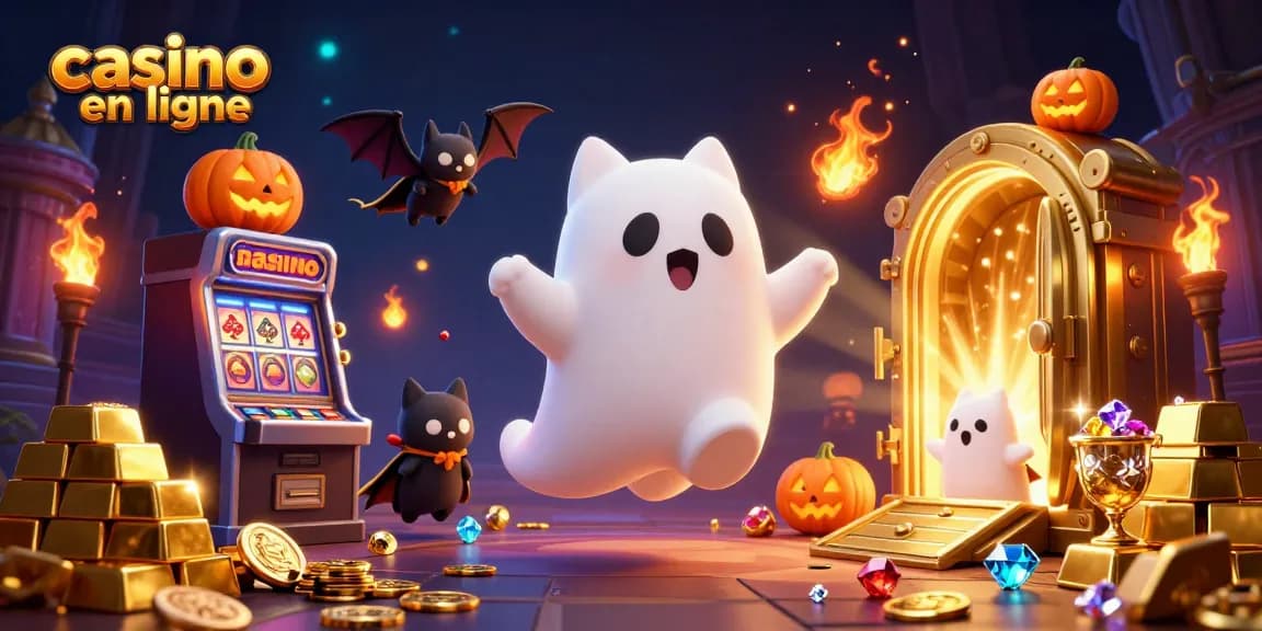 Jouer au casino en ligne avec un chat fantôme et une chauve-souris dans un cadre captivant.