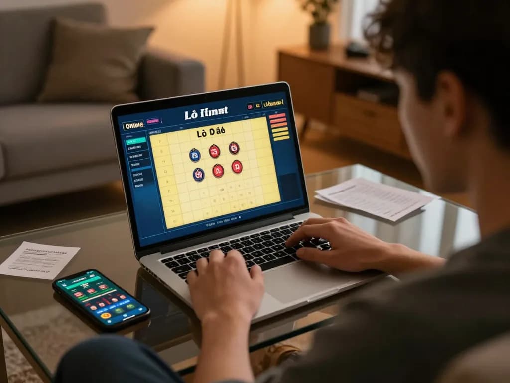 Lô đề online gaming session in a cozy home environment, highlighting strategic betting.