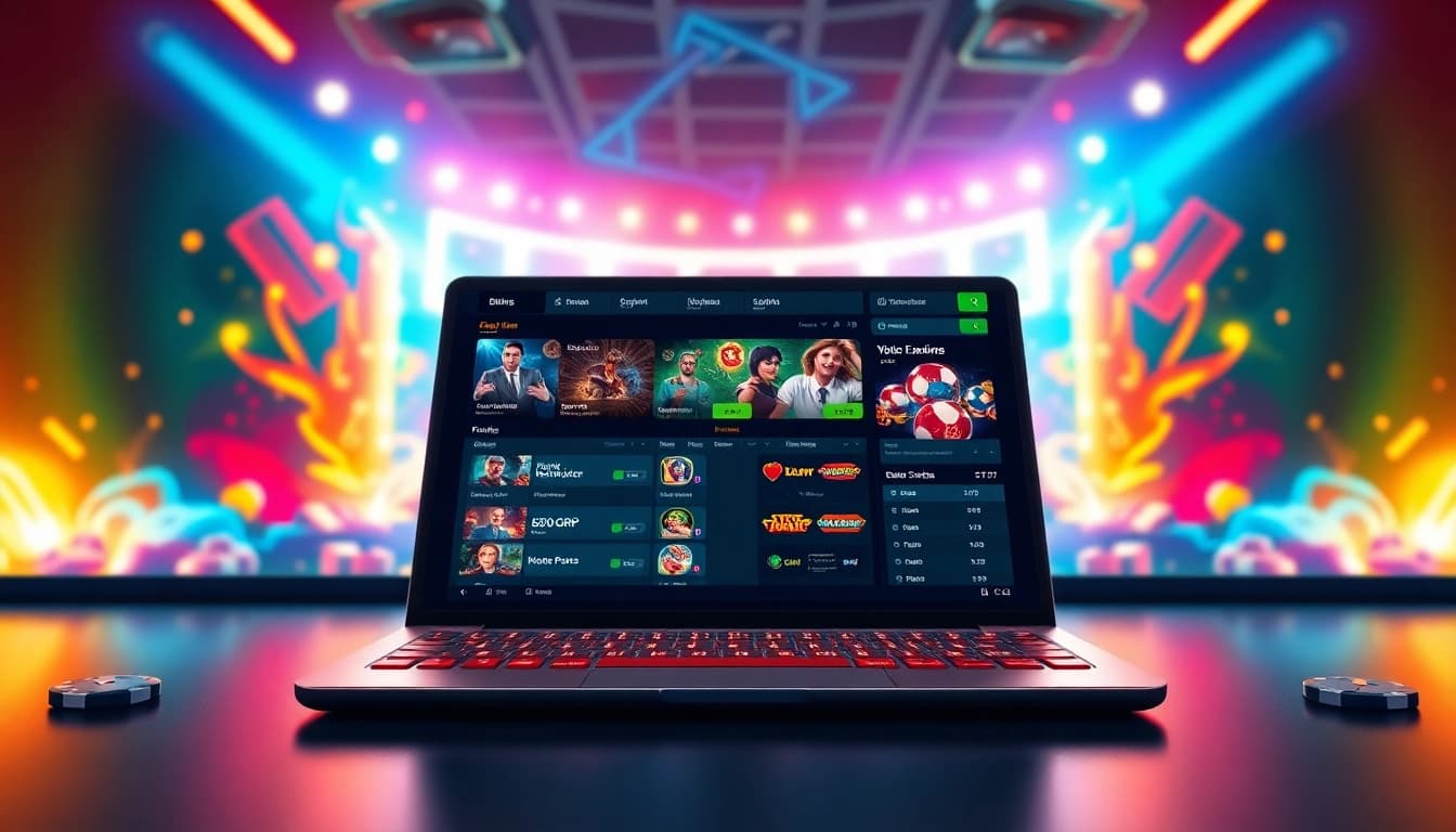 Menampilkan platform perjudian online di https://diantogel.com/ dengan antarmuka modern dan interaktif.