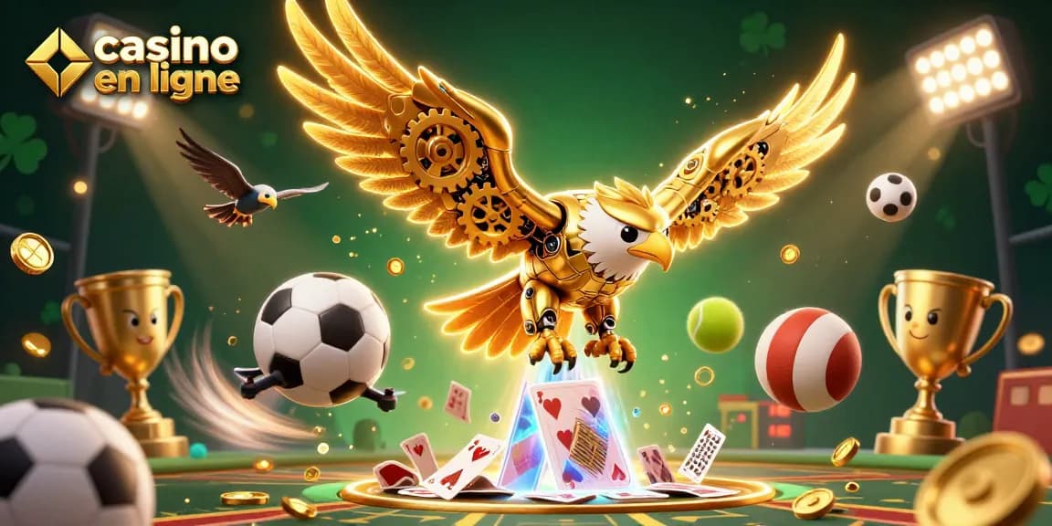 Vivez l'excitation du casino en ligne avec cette illustration dynamique de jeux de casino.