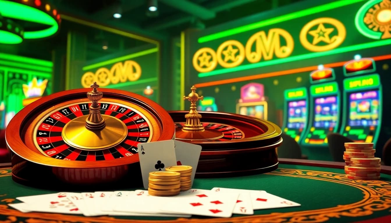 Experience excitement at jeetbuzz live net with vibrant casino visuals featuring roulette, cards, and slots.