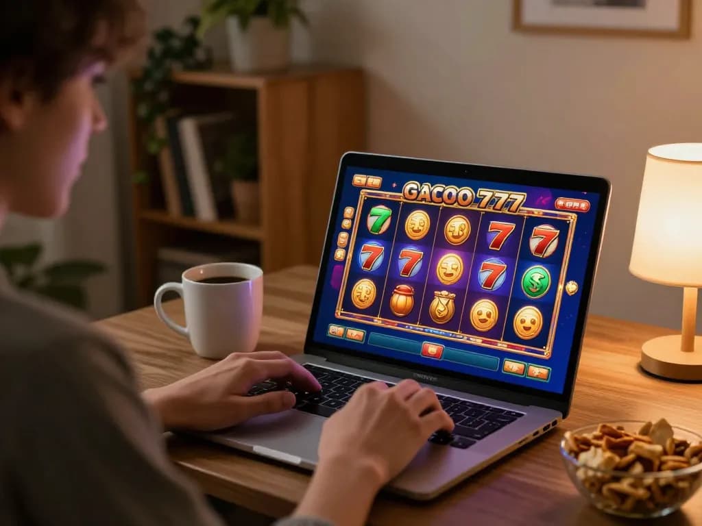 Experience the thrill of slot gacor 777 while playing from home, showcasing dynamic online gambling.