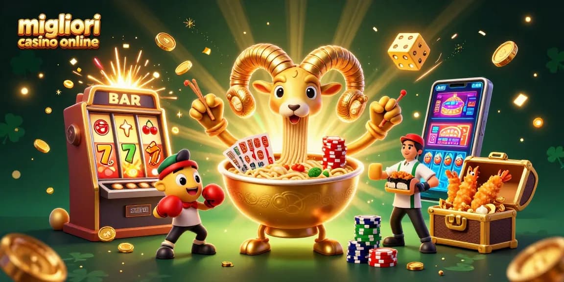 Vinci grandi premi nei migliori casino online con una scena dinamica di giochi e colori vibranti.