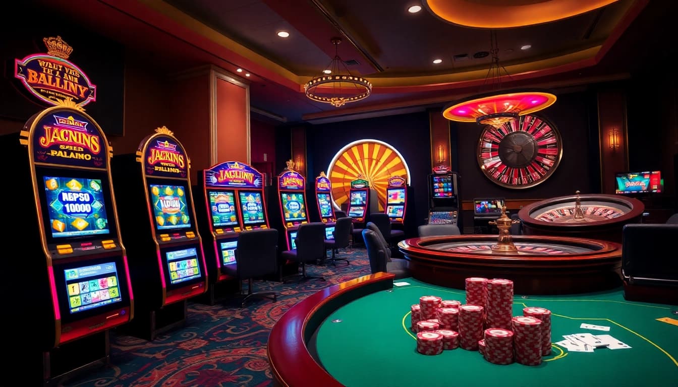 Experience the thrill of idn slot 777 with vibrant slot machines and poker action in a luxurious casino setting.