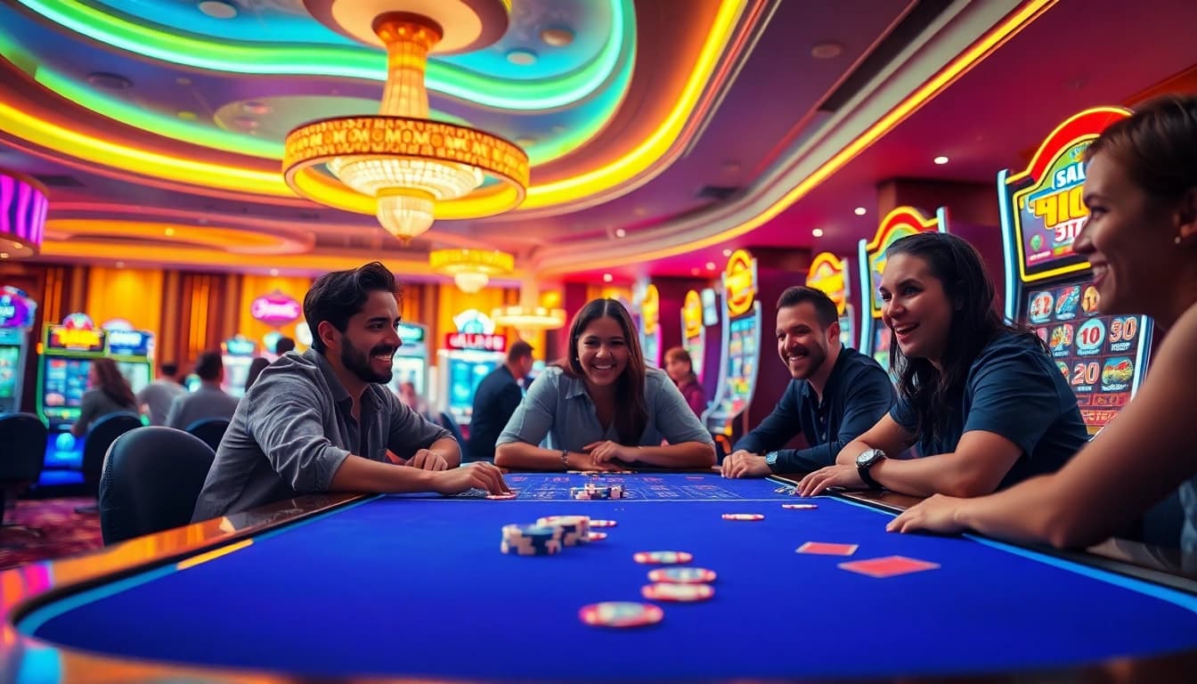 Nikmati pengalaman bermain ondel4d slot di meja kasino yang ramai dan berwarna-warni.