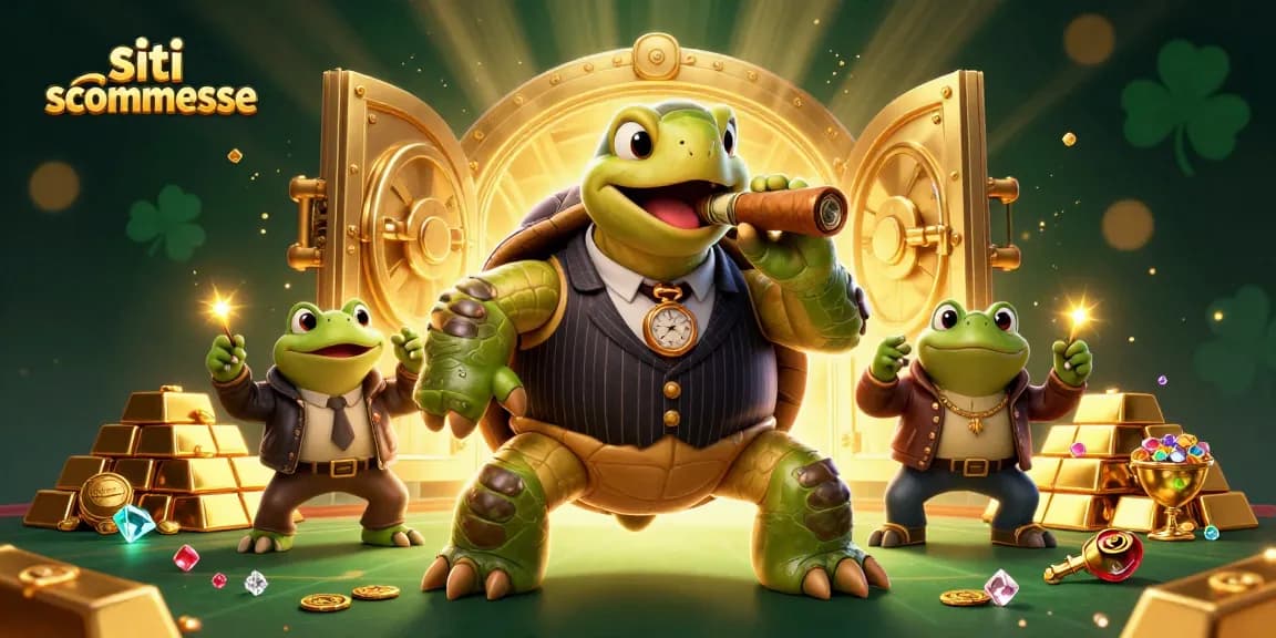 Gioca ai migliori siti scommesse con una tartaruga gangster e rane enforcers nel mondo del casinò.