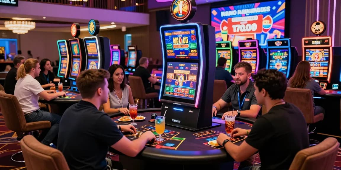 Exciting non UK casino gaming scene at https://dsam.org.uk featuring diverse players enjoying live dealer and video slots.
