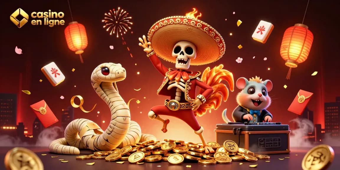 La scène colorée de casino en ligne avec un roaster et des éléments de jeu dynamiques, attirant les joueurs.
