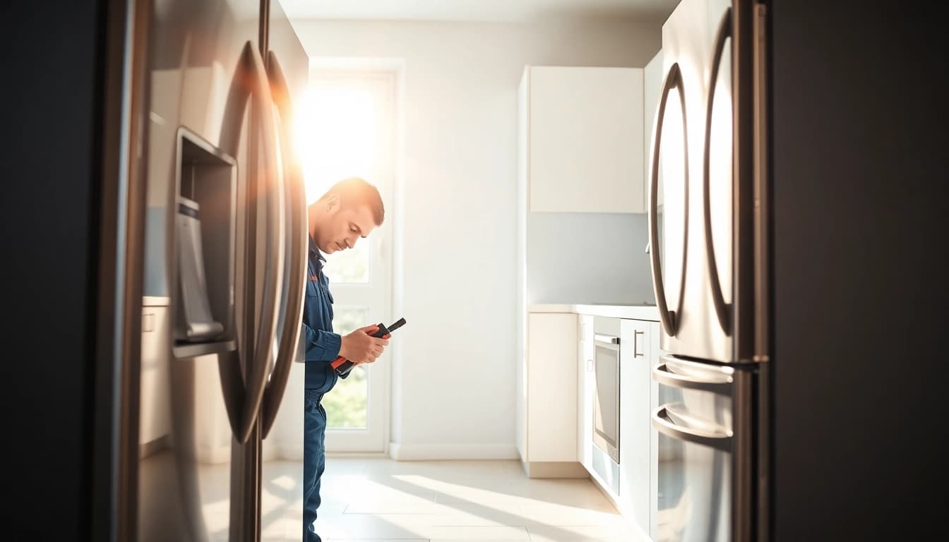 Technician performing appliance repair in Ottawa, highlighting quality service.