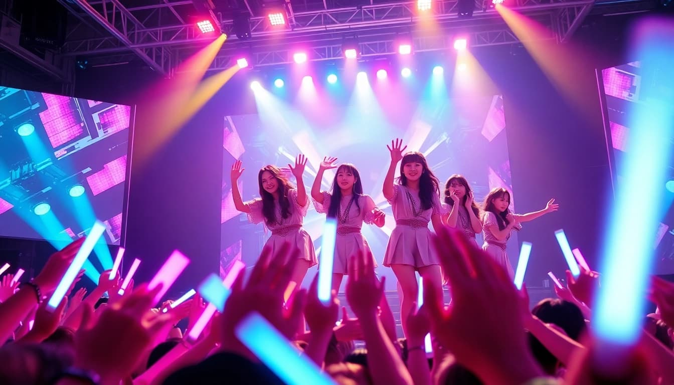 Engaging BLACKPINK news image showcasing an electrifying concert performance with vivid lights and fans.