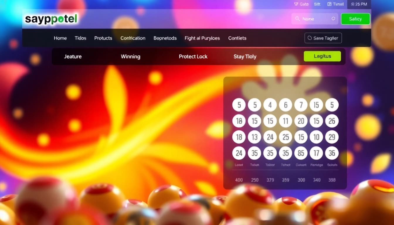 Temukan kesempatan menang dengan sayaptogel, antarmuka permainan lotere online yang menarik.