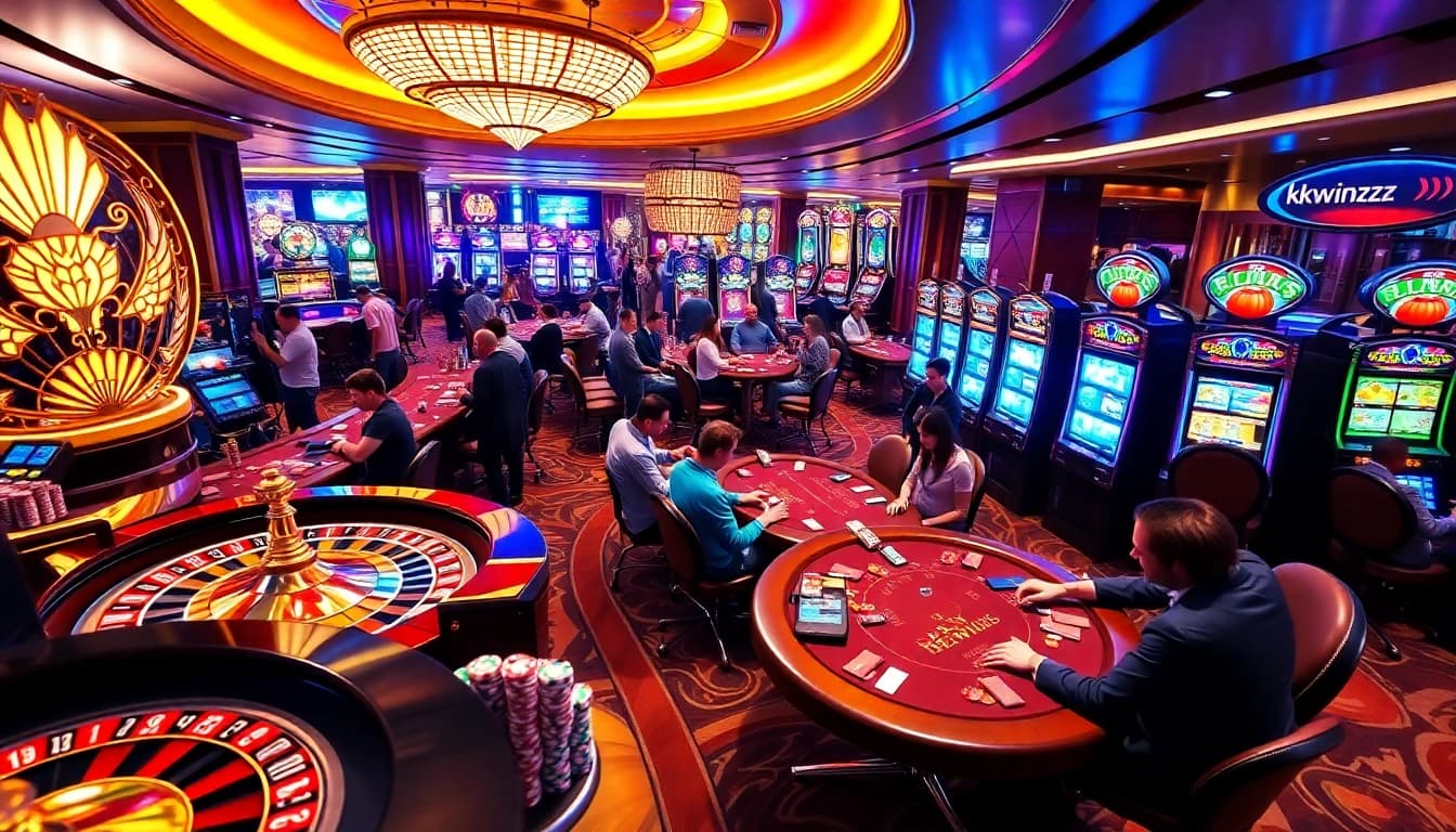 Engaging casino scene featuring diverse players and games at https://kkwinzz.com/ for an electrifying experience.