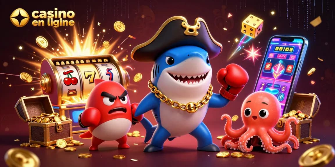 Jouer à des jeux de casino en ligne avec des personnages de dessins animés et des machines à sous éclatantes.