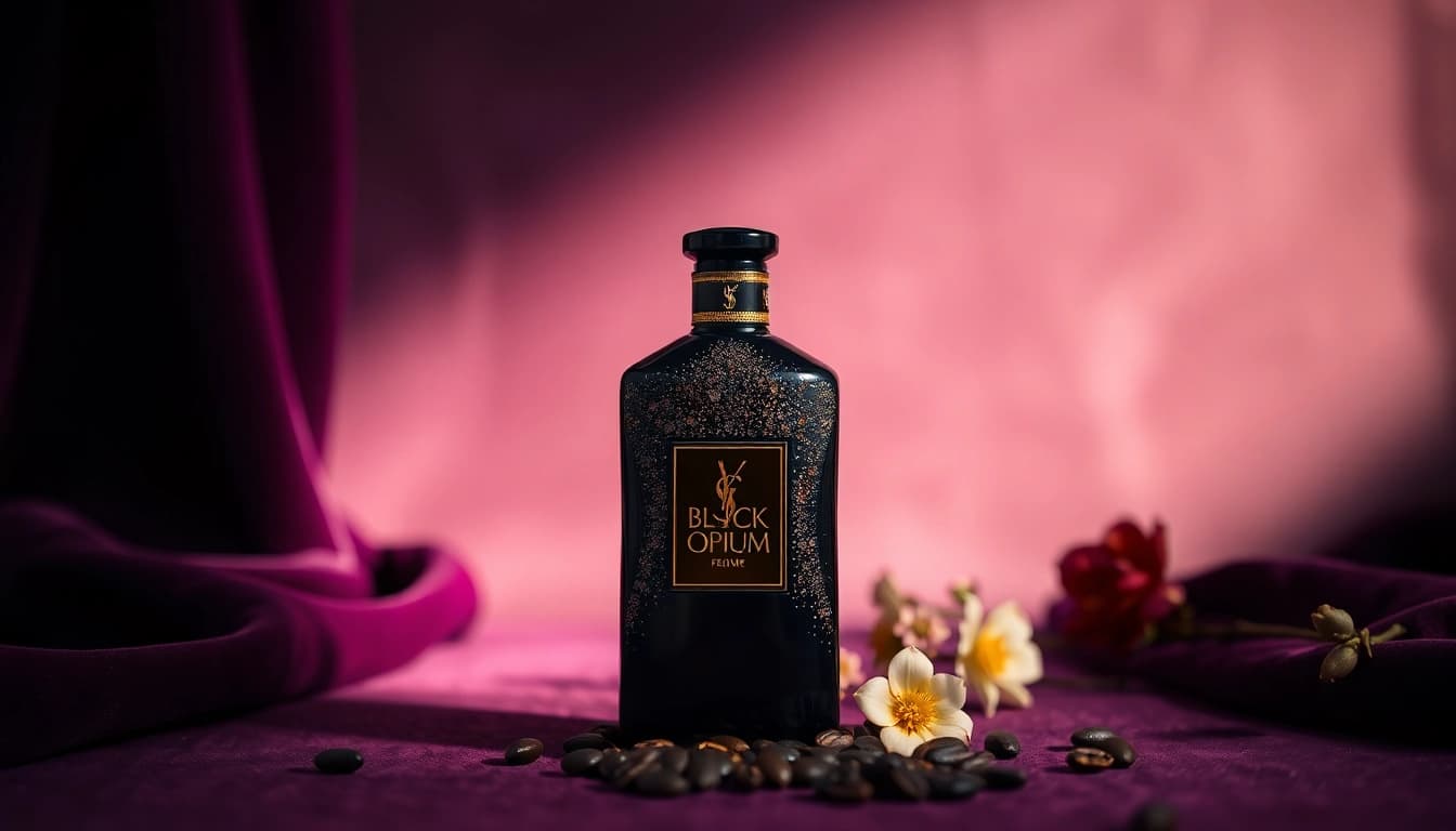 Experience the allure of ysl black opium in a luxurious, glamorous setting.