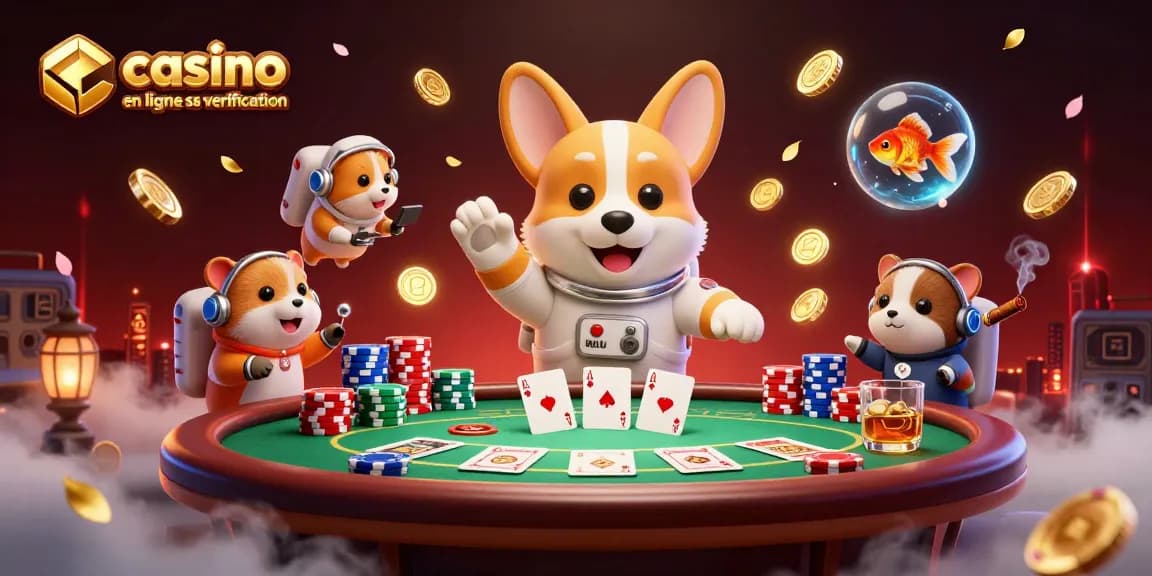 Jouer dans un casino en ligne sans vérification avec un corgi astronaute et des jetons flottants