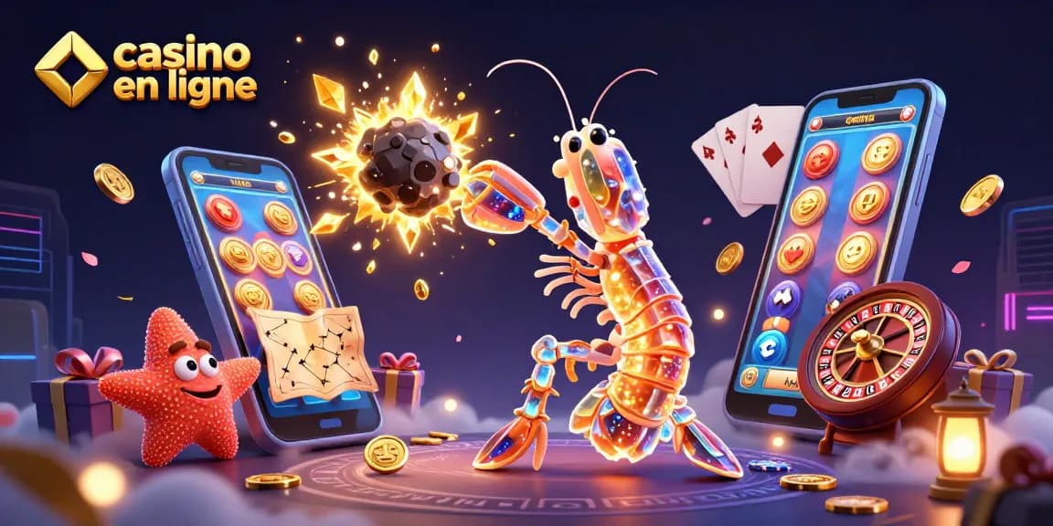 Action de gagner des pièces d'or dans un casino en ligne vibrant et magique