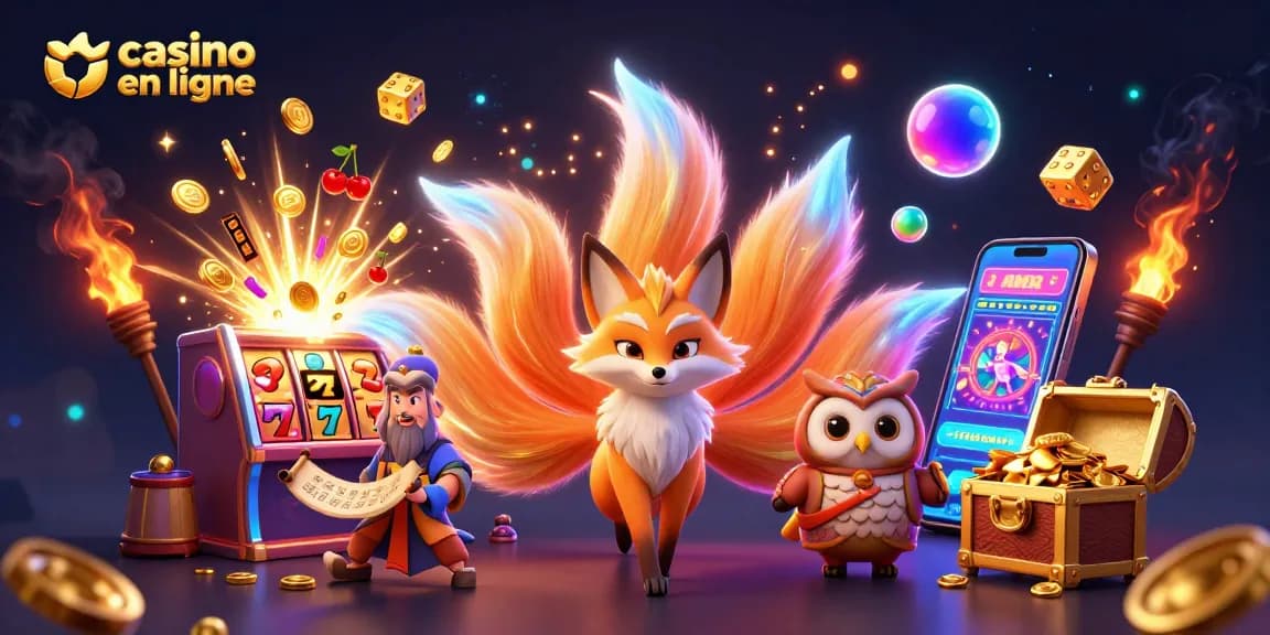 Gagnez de façon dynamique avec le casino en ligne dans cette illustration captivante.
