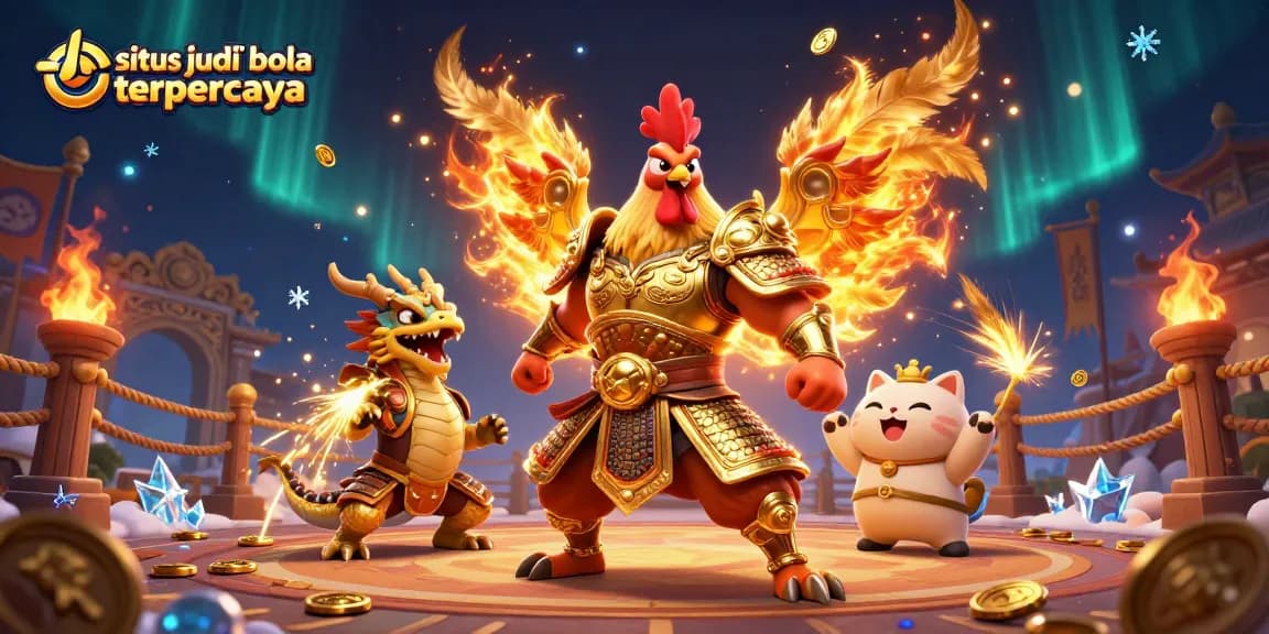 Engage in thrilling sports betting at situs judi bola terpercaya with dynamic 3D characters and casino elements.