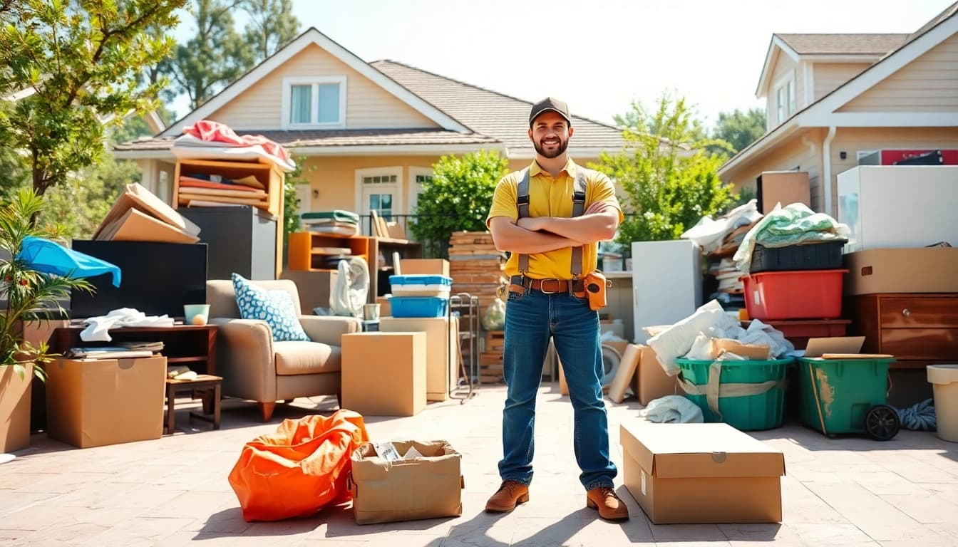 Streamlined junk removal process at https://myeasyjunkremoval.com highlighting a professional clearing clutter.