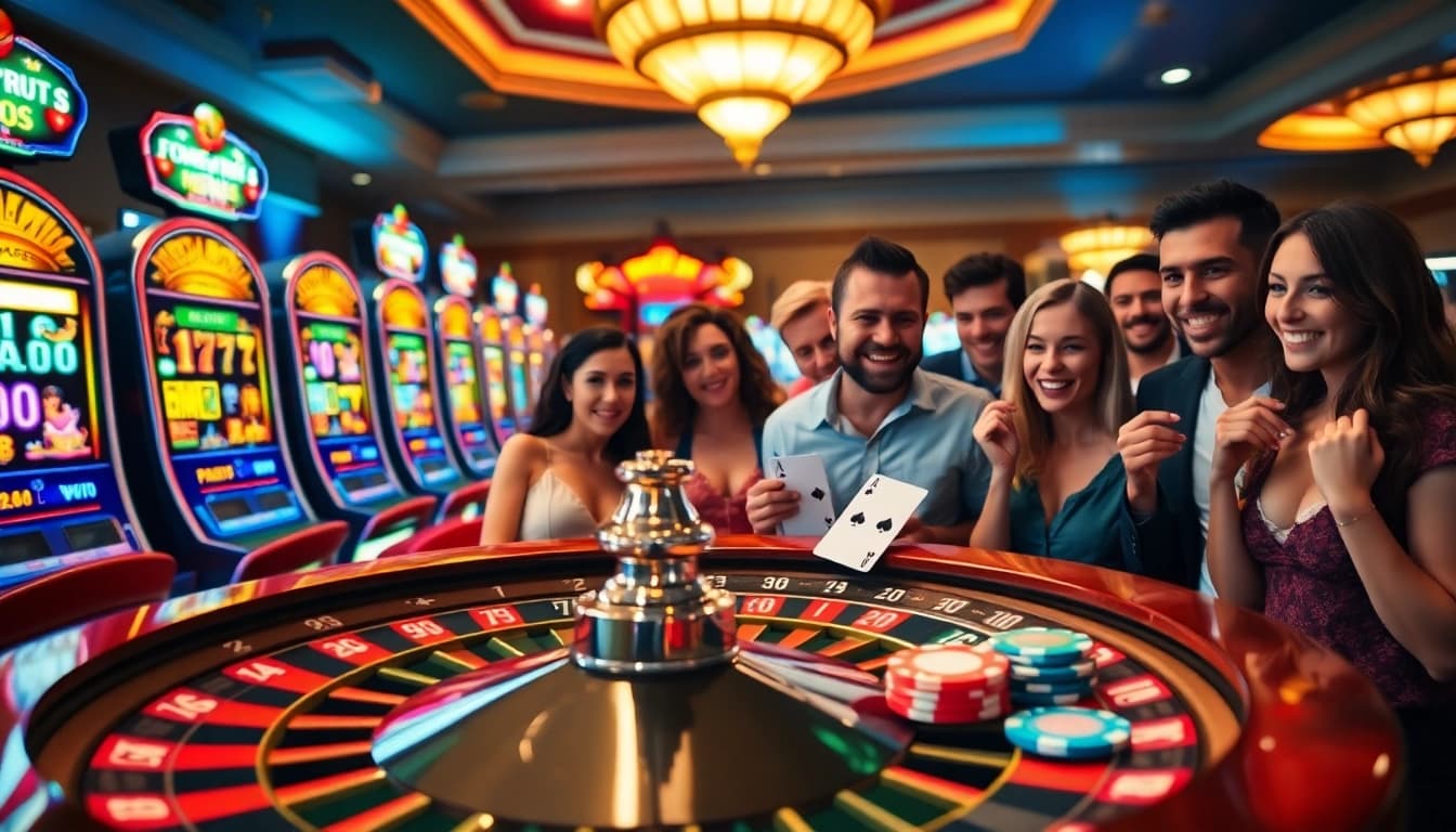 Vivez l'excitation du meilleur casino en ligne avec des machines à sous vibrantes et une roue de roulette éblouissante.