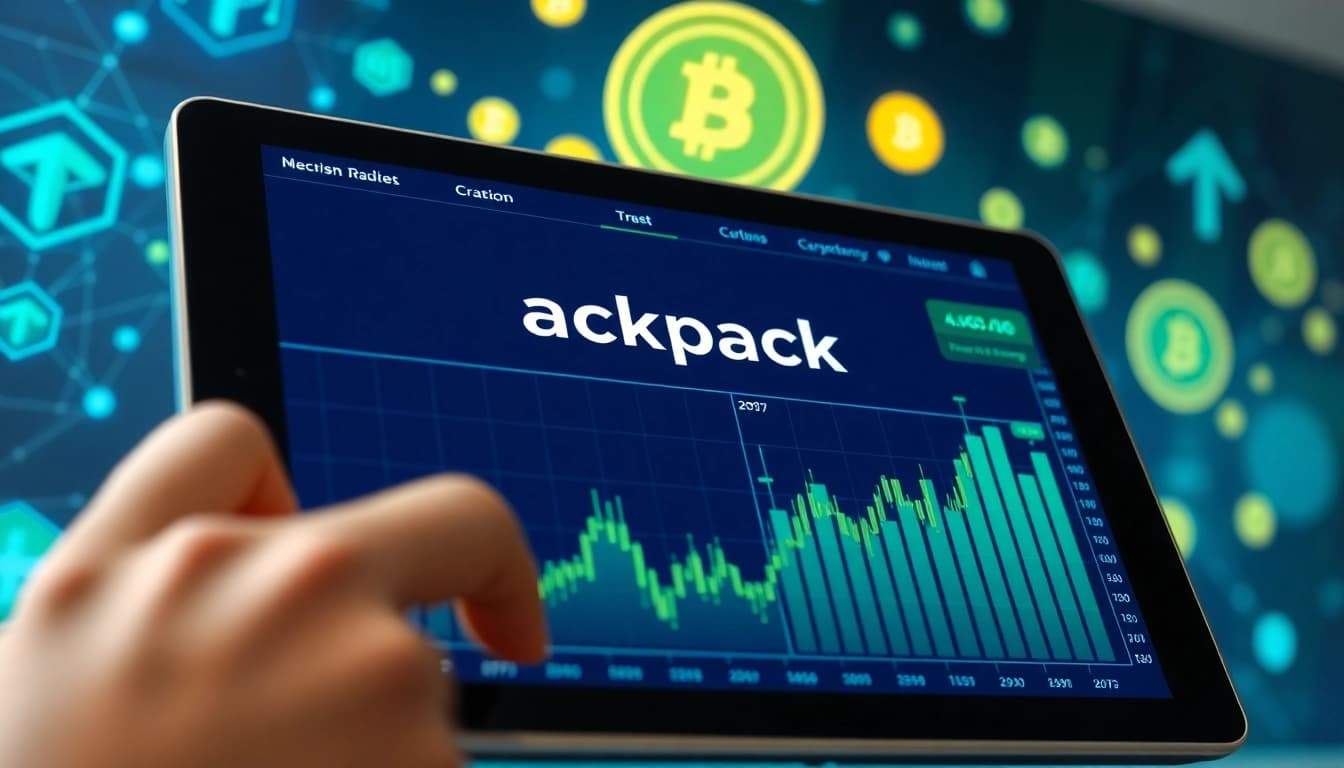 Showcasing the Backpack crypto exchange interface with dynamic cryptocurrency charts and security features.