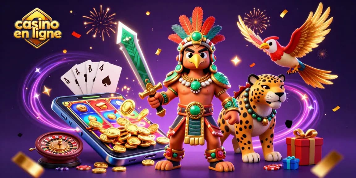 Plongez dans l'excitation du casino en ligne avec des personnages colorés et des éléments captivants.