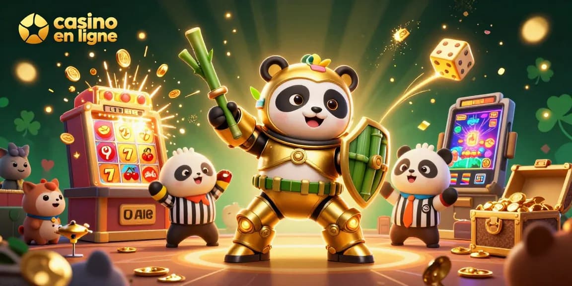 Jouer à des jeux passionnants sur un casino en ligne avec un panda en armure et des machines à sous dynamiques