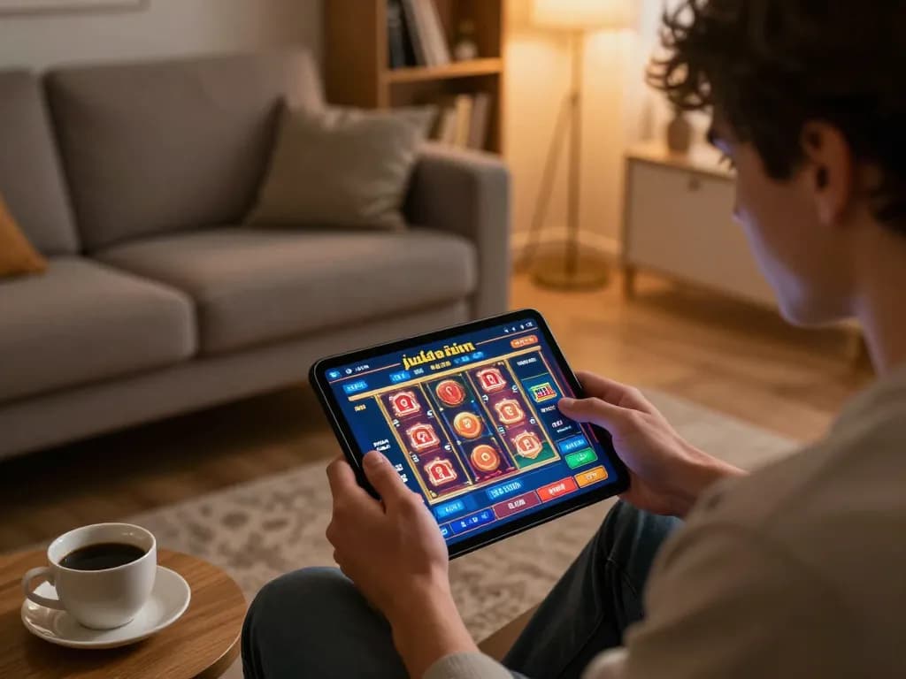 Engaging moment of online casino gambling with a giường bệnh nhân-themed game on mobile, showcasing strategic betting.