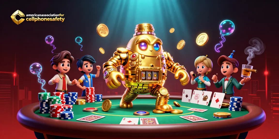 Menangkan slot di americanassociationforcellphonesafety dengan golem emas, tumpukan chip, dan efek cahaya memukau.