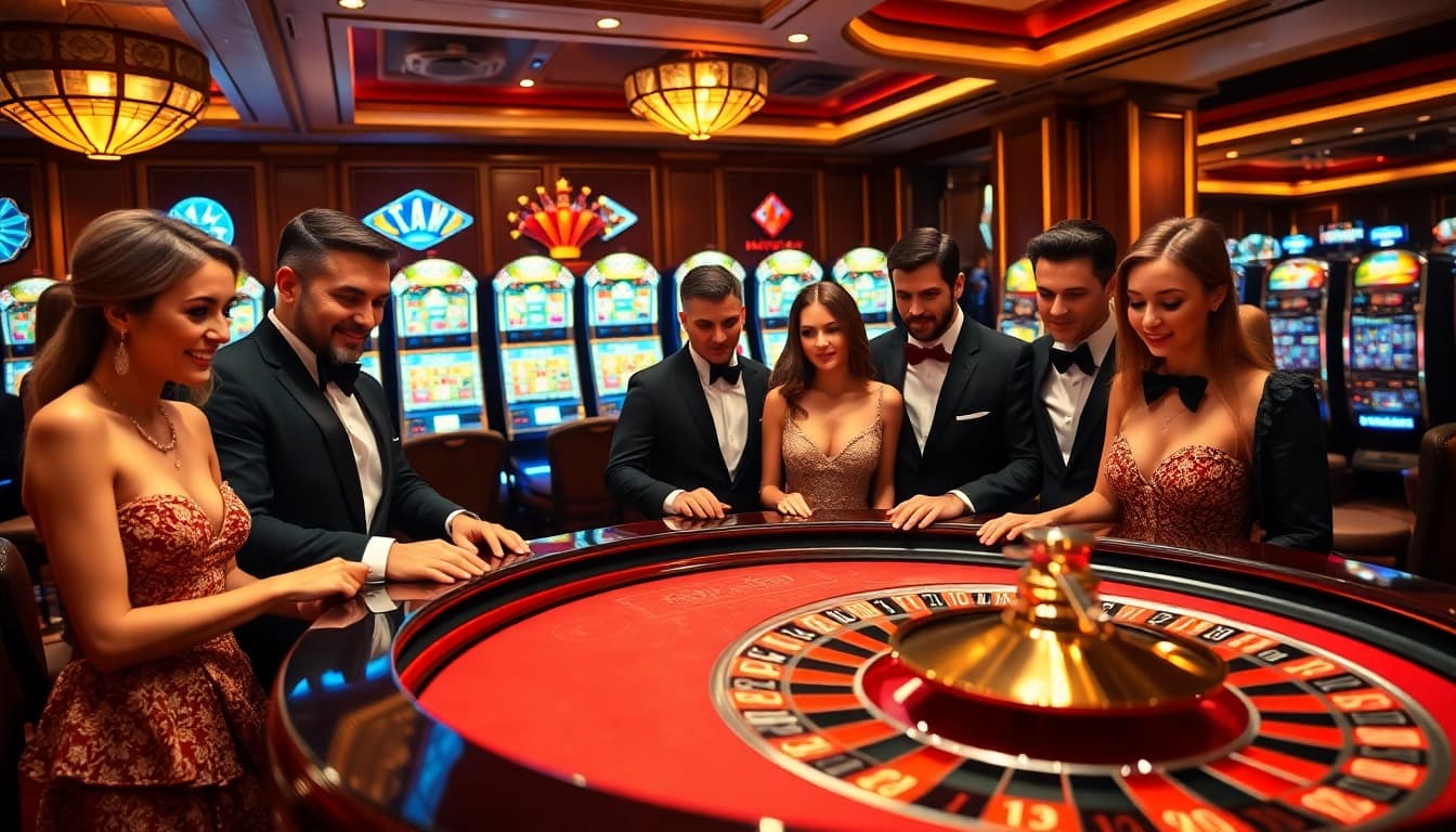 Vivez l'adrénaline au meilleur casino en ligne avec des joueurs profitant de la roulette et des machines à sous.