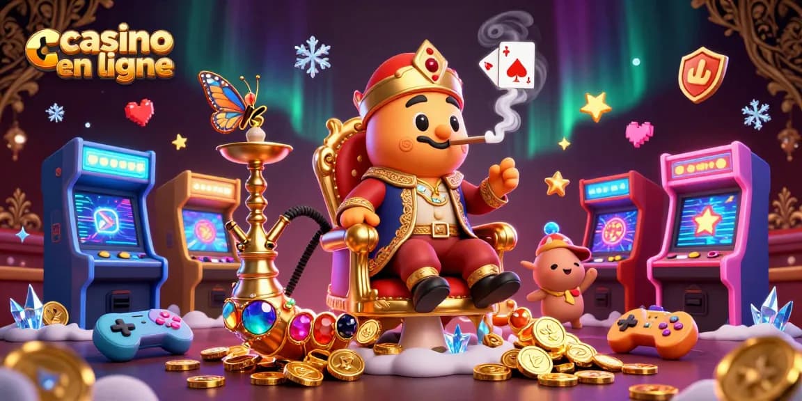Roulette et jeux de casino en ligne illustrés dans une scène animée captivante.