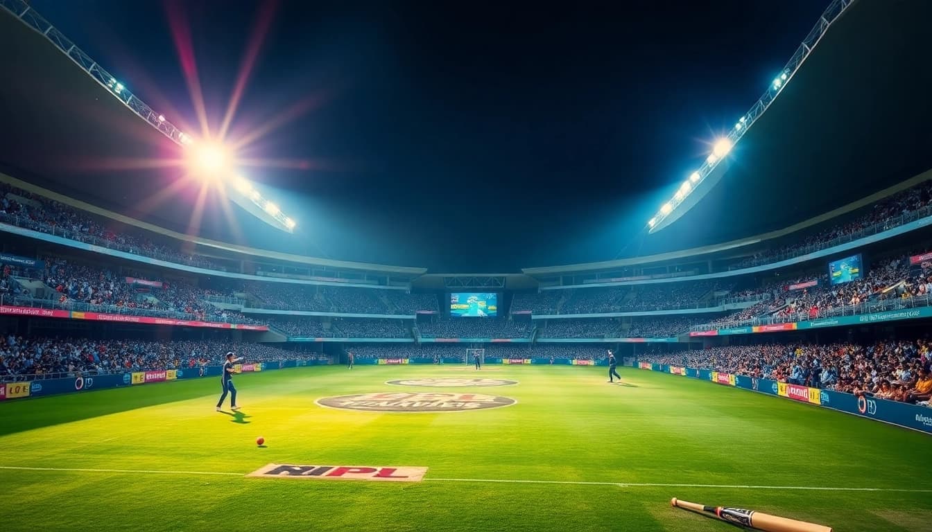 ipl all match prediction 100 sure analysis in an exciting cricket stadium atmosphere.