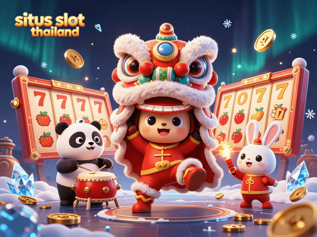 Experience situs slot thailand with engaging slot reels and lively characters in an energetic 3D scene.