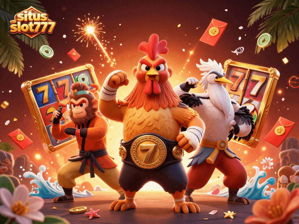 Engage with situs slot777 through thrilling slot games featuring dynamic characters and vibrant casino elements.