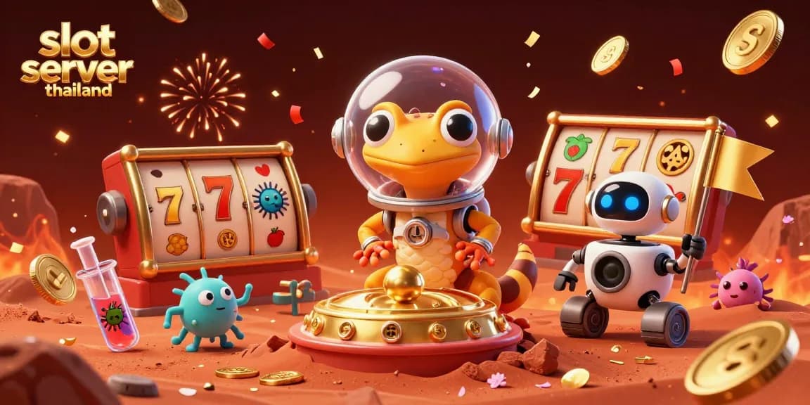 Engage in thrilling gameplay at slot server thailand as alien characters uncover a buried casino treasure.