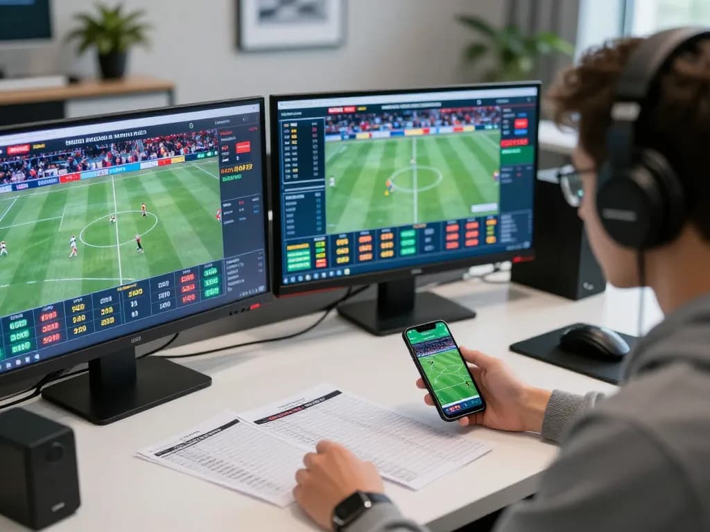 Soi Kèo strategies in action as a bettor analyzes live odds in a modern betting workspace.