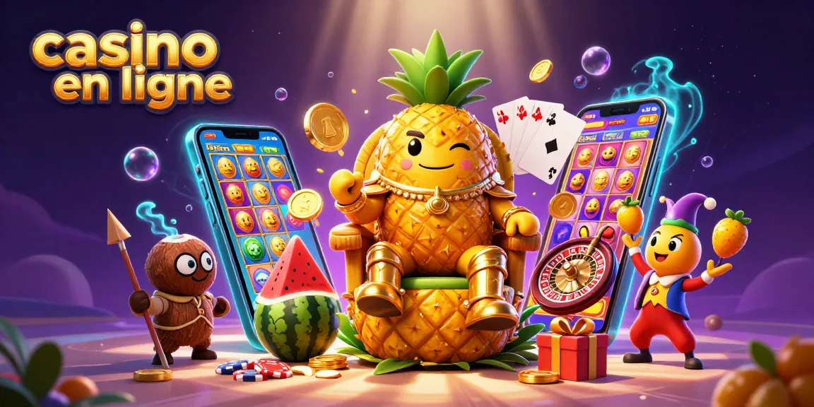 Immergez-vous dans un casino en ligne captivant avec un roi ananas et des personnages dynamiques.